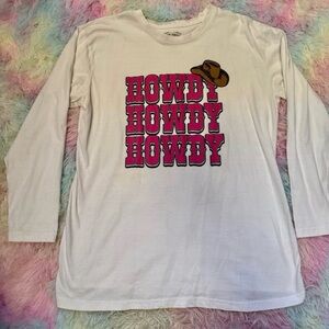 Pink Glitter HOWDY Long Sleeve Tee NWOT XXL